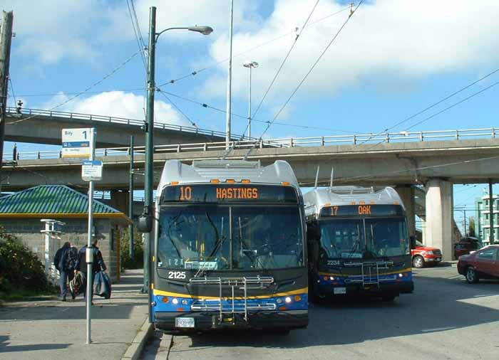 Coast Mountain Bus New Flyer trolleys E40LF 2125 & E40LFR 2234